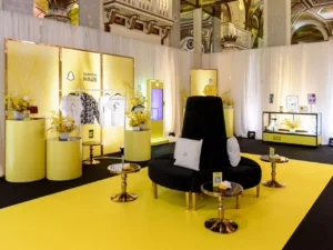 Custom branded decor for a Fashion Haus event provided by Luxe Modern Rentals Toronto