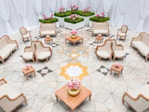 Luxury gala event setup with modular furniture rentals by Luxe Modern Rentals Toronto