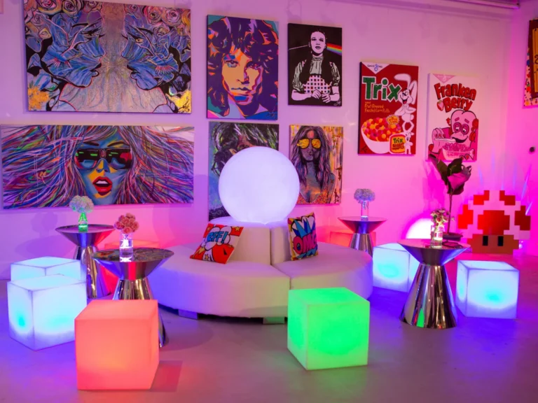 Eclectic event decor with furniture rentals by Luxe Modern Rentals Toronto