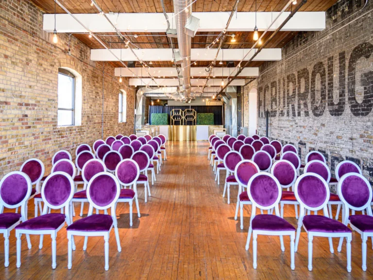 Seating for a corporate event with furniture rentals by Luxe Modern Rentals Toronto