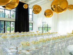 Luxury dinner event seating with furniture rentals by Luxe Modern Rentals Toronto