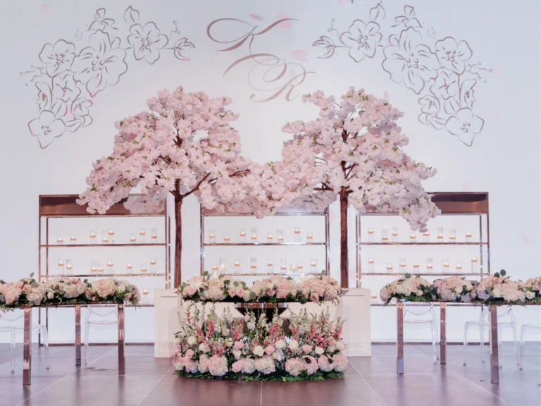 Luxury wedding reception setup with furniture rentals by Luxe Modern Rentals Toronto