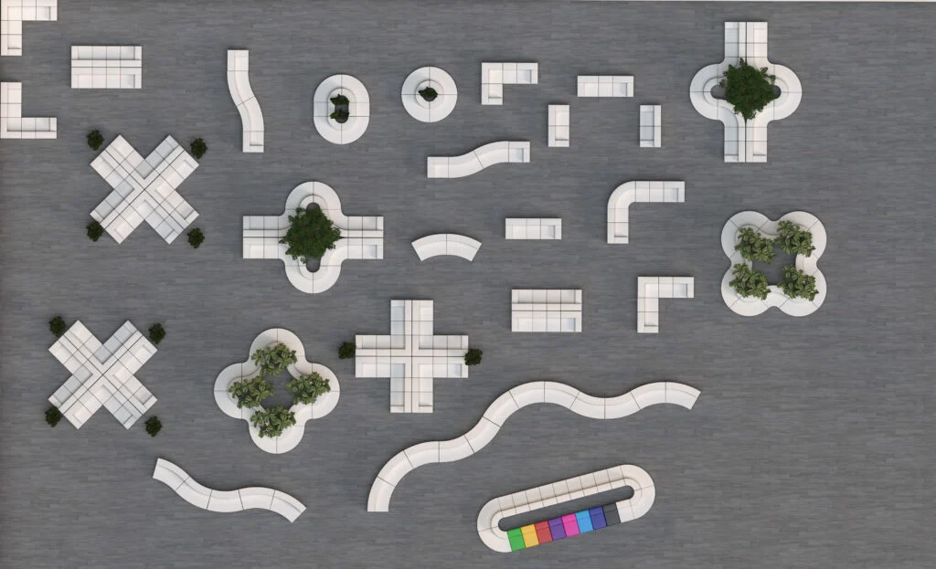 Mondrian modular furniture showcase by Luxe Modern Rentals - Image 1