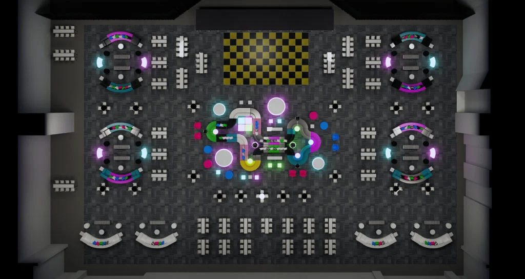 Photorealistic 3D event floor plan rendering for a Toronto event