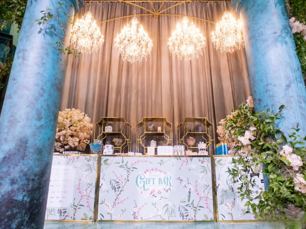 Branded gift bar provided by Luxe Modern Rentals Toronto
