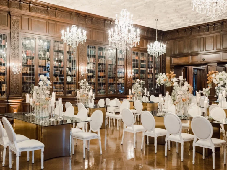 High class dinner event setup with furniture rentals by Luxe Modern Rentals